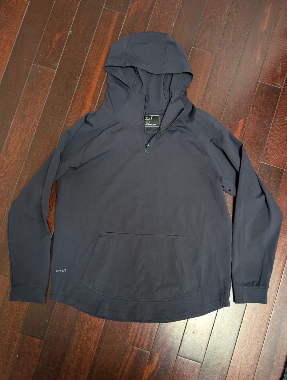 BYLT Elite Dropcut Pullover Nylon Blend Mens Hoodie Jacket - Black
